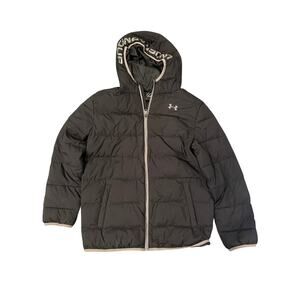 Under Armour Youth Boys XL Puffer Coat Loose Fit Black and Gray